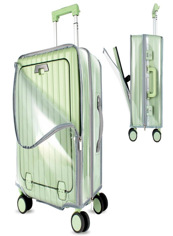 TAZKZZY Clear PVC Suitcase Cover Protector, Carry on Luggage Protective Covers for Wheeled Suitcase Waterproof Dustproof Anti-scratch, Special Designed for 20" Luggage with Front Open Pocket, No Disassembly - Image 1
